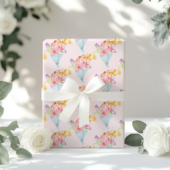 Papel De Presente Fresco do Mercado Aquarela Azul Caprichoso (Criador carregado)