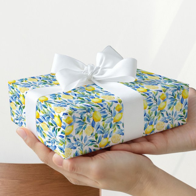 Papel De Presente Fresh Lemon Gift Wrapping Paper | Mediterranean (Criador carregado)