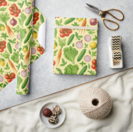 Papel De Presente Fresh Market Veggie Garden Wrapping Paper — Lemon