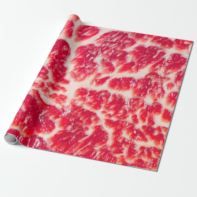 Papel De Presente Fresh raw beef steak marbled meat texture close up (Desenrolado)