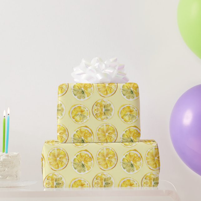 Papel De Presente Fresh Yellow Lemons   (Presentes para festas)
