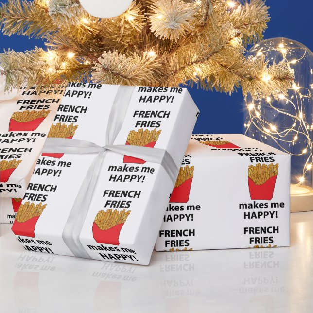 Papel De Presente Fries Franceses Me Torna Feliz Fries Franceses (Feriados)