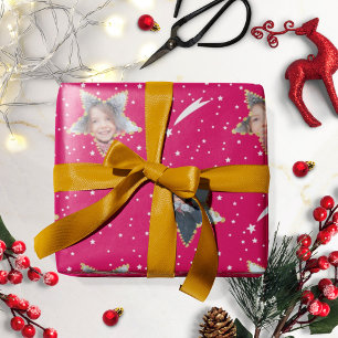 Papel De Presente Frio de Estrelas Bonito Seu Próprio Natal Fotográf