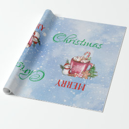 Papel De Presente Frio Fora da Xícara Feliz Natal Boas Festas