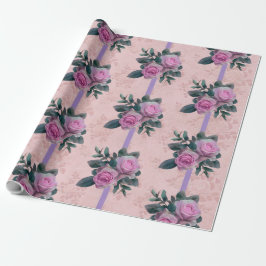 Papel De Presente Friso Vintage Pink Roses Antiguamente Damask