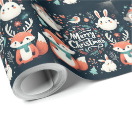 Papel De Presente Frita-de-natal, raposas e coelhos