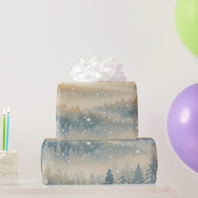 Papel De Presente Frozen Dreams Snowy Landscape (Presentes para festas)