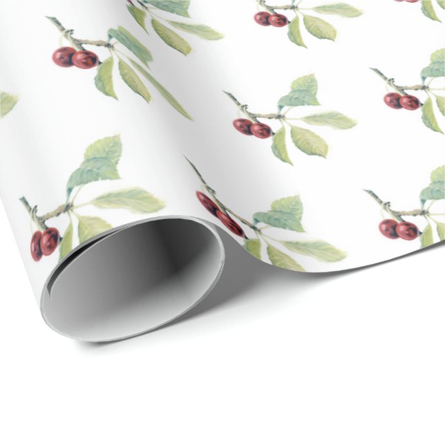 Papel De Presente Fruit Cherry 004 — Wrapping Paper (Ponta do rolo)