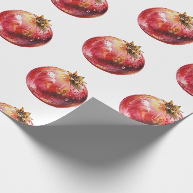 Papel De Presente Fruta aguarela moderna e tendência Romã (Ponta)