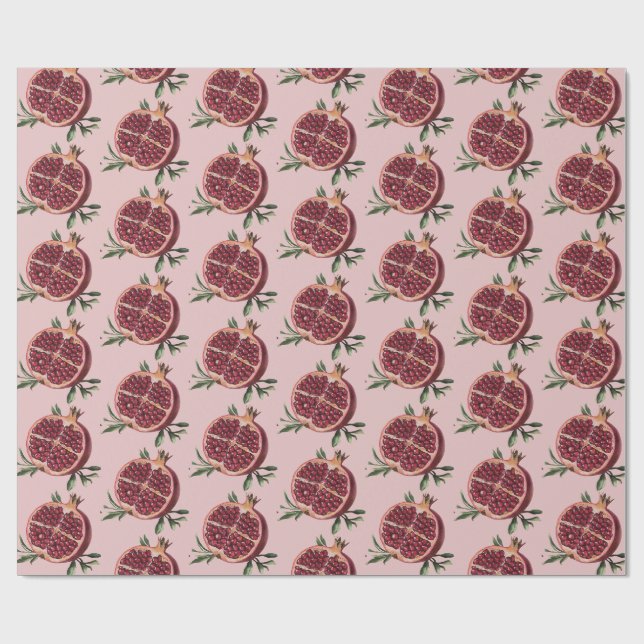 Papel De Presente Fruta de água moderna Tendência Romã (Aberto)