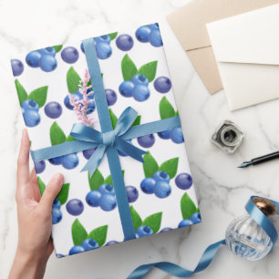 Papel De Presente Fruta de Festa de aniversário de Blueberry Berry n