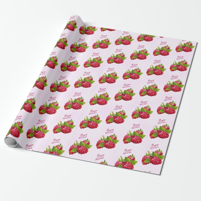 Papel De Presente Fruta de framboesa (Desenrolado)