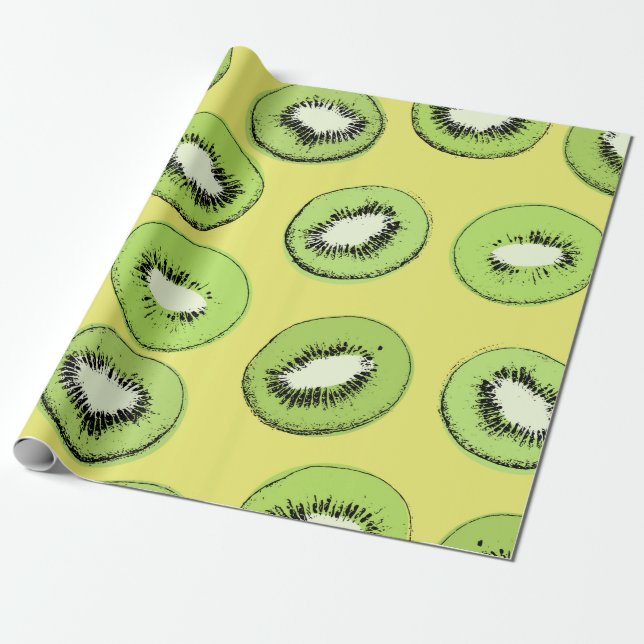 Papel De Presente Fruta de Kiwi sem problemas, fundo com kiwi (Desenrolado)