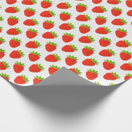 Papel De Presente fruta de morango envolvido em papel.