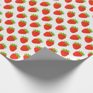 Papel De Presente fruta de morango envolvido em papel.