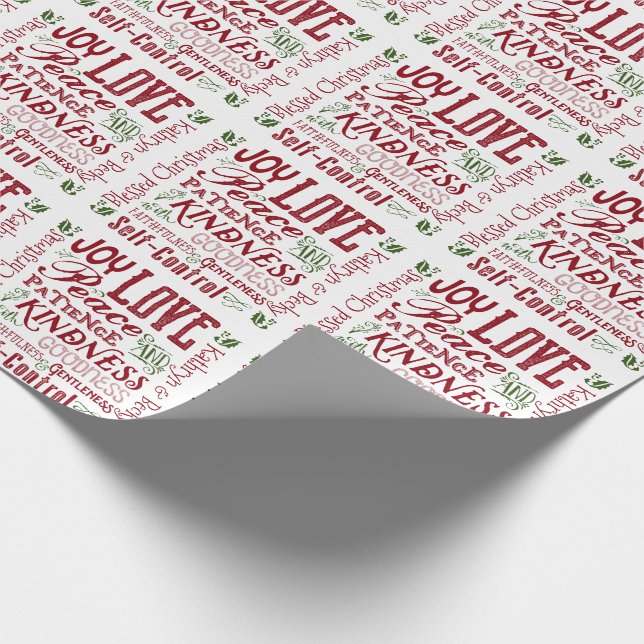 Papel De Presente Fruta de Natal do Espírito Vermelho Verde (Ponta)
