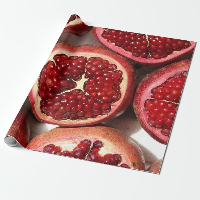 Papel De Presente Fruta Juicy Pomegranate (Desenrolado)