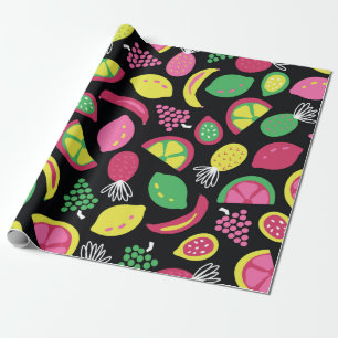 Papel De Presente Fruta padrão de colheita sem descontinuidades pre