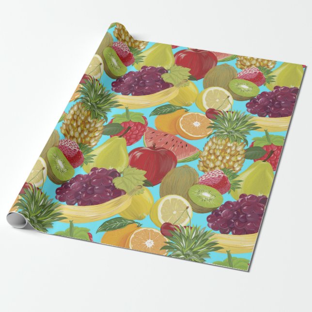 Papel De Presente Fruta tropical (Desenrolado)