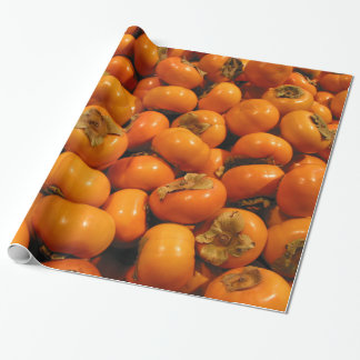 Papel De Presente Frutas alaranjadas frescas do caqui