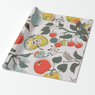 Papel De Presente frutas cortadas. padrão sem falhas