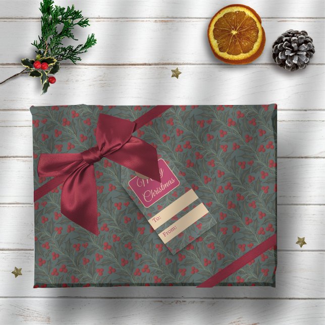 Papel De Presente Frutas de Azevinho (Criador carregado)