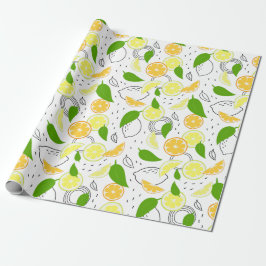 Papel De Presente Frutas de citrinos frescos.