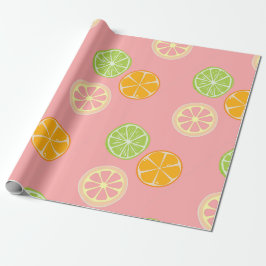 Papel De Presente frutas de padrão cítrico