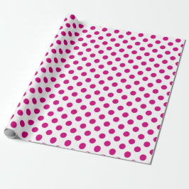 Papel De Presente Fuchsia bolinhas