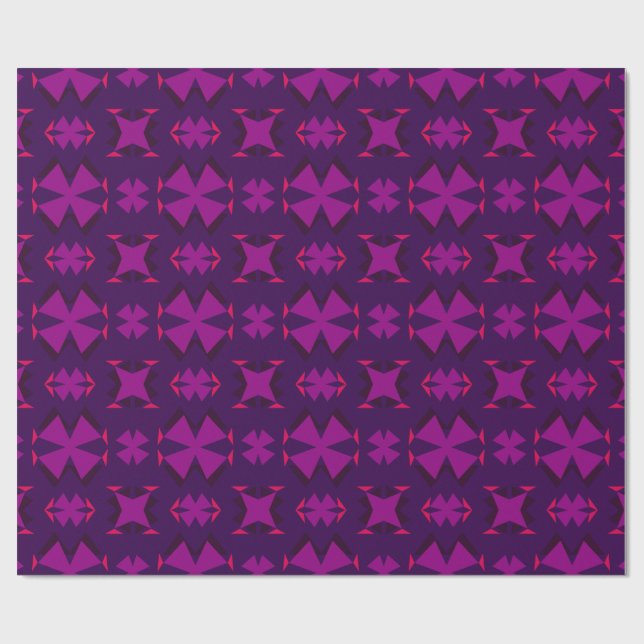 Papel De Presente Fuchsia Geotech: A Vibrant Abstract Geometric Text (Aberto)