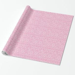 Papel De Presente Fuchsia Pineapple Vitoriana Damasco