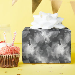 Papel De Presente Fumaça Cinza e Preta
