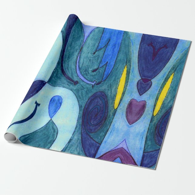 Papel De Presente Fumos azuis (Desenrolado)