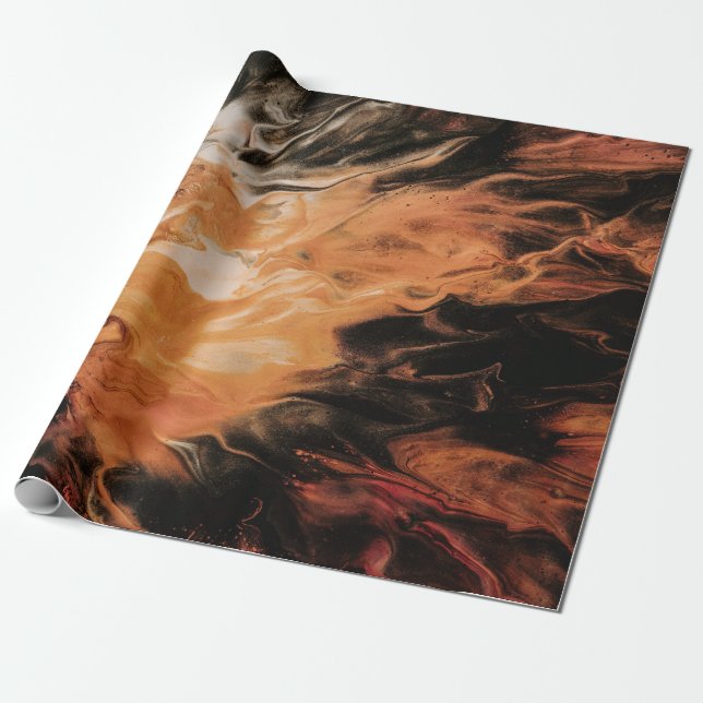 Papel De Presente Fumos laranja e branco (Desenrolado)