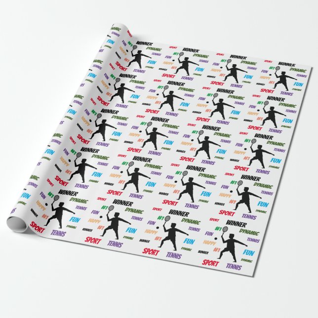 Papel De Presente Fun player tennis  (Desenrolado)
