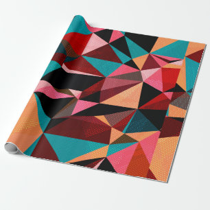 Papel De Presente fundo abstrato com triângulos e colorido
