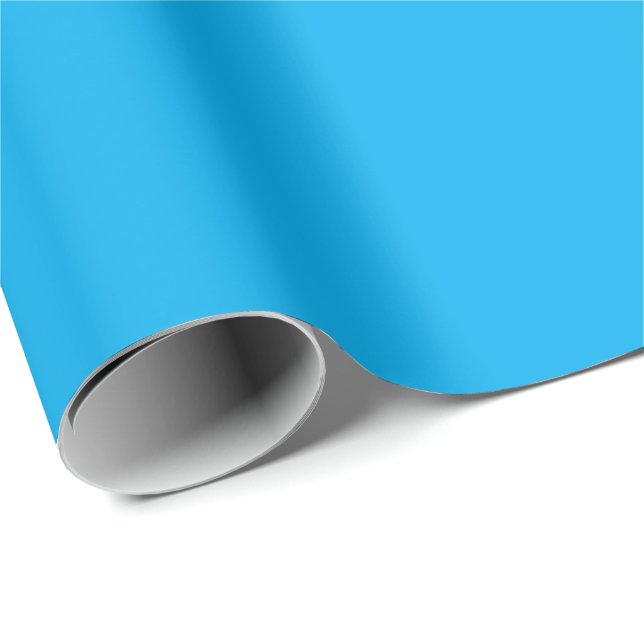Papel De Presente Fundo Azul Ciano Sólido | Estilo Minimalista de Ve (Ponta do rolo)