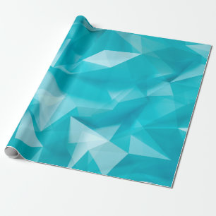 Papel De Presente Fundo azul turquesa com cristais, triângulo