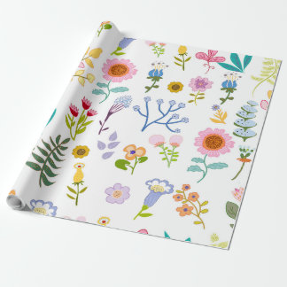 Papel De Presente fundo botânico floral de verão