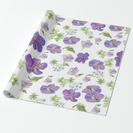 Papel De Presente fundo botânico floral de verão da água lilás