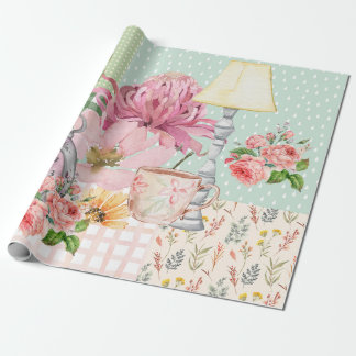 Papel De Presente Fundo de aquarela pastel Botânico Aniversário