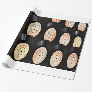 Papel De Presente Fundo de Discos de Vinil