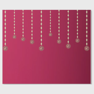 Papel De Presente Fundo de Diwali com Diya Suspenso de Luxo