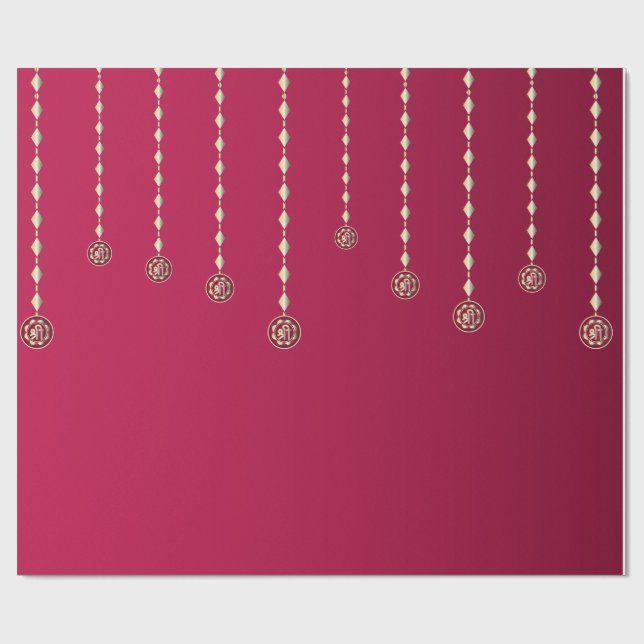 Papel De Presente Fundo de Diwali com Diya Suspenso de Luxo (Aberto)