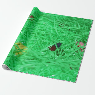 Papel De Presente Fundo de Grãos de Páscoa Verde