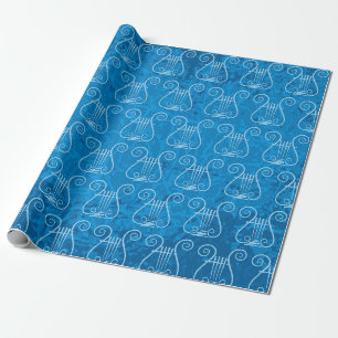 Papel De Presente Fundo de Lyre Azul