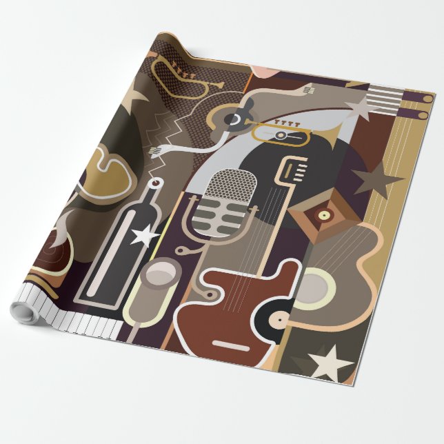 Papel De Presente fundo de música abstrato (Desenrolado)