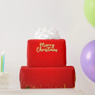 Papel De Presente Fundo de Natal Vermelho Festivo Com Ornamento Dour