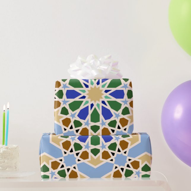 Papel De Presente Fundo de Padrão Islâmico (Presentes para festas)