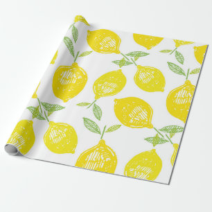 Papel De Presente Fundo do desenho da fruta tropical de rabisco dese